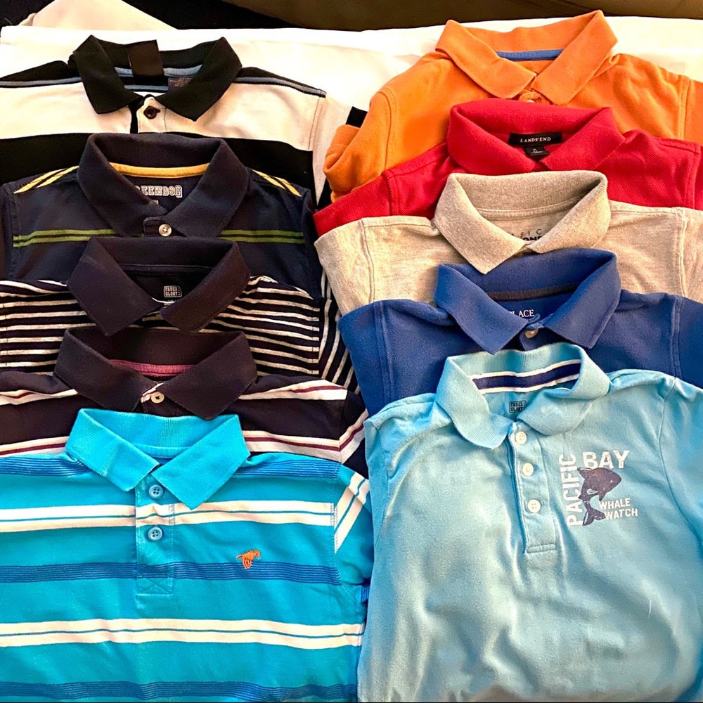 ✨EUC - 10 Boys Size 5 Polo Shirts